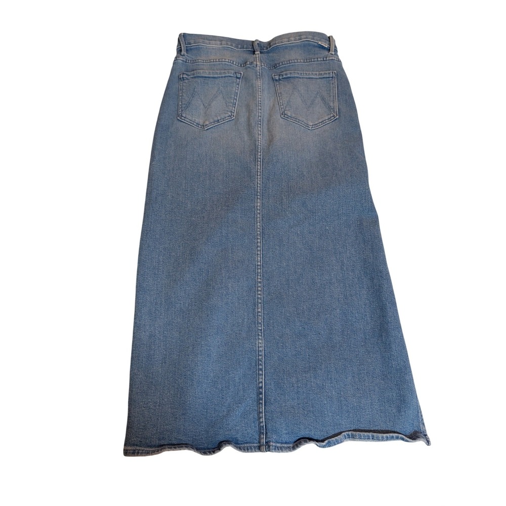 MOTHER The Split Second Denim Midi Skirt Mediterranean Muse Blue 28 Western - Picture 5 of 13